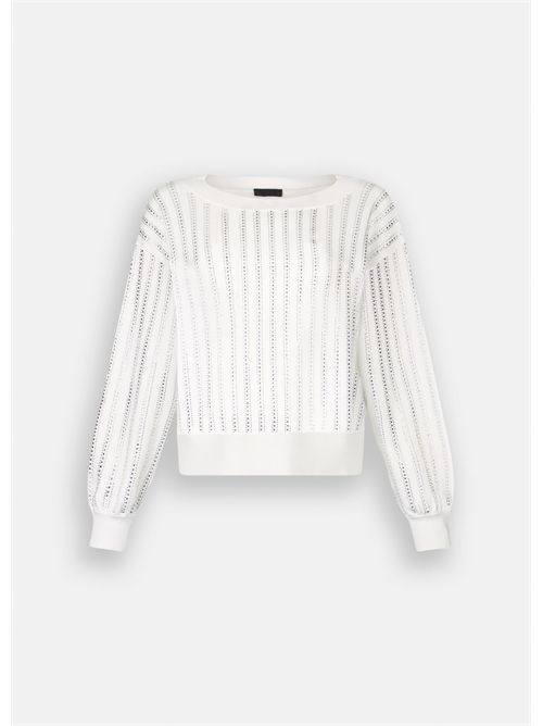 Maglia con strass LIU JO | CF5271MA96E/M9990